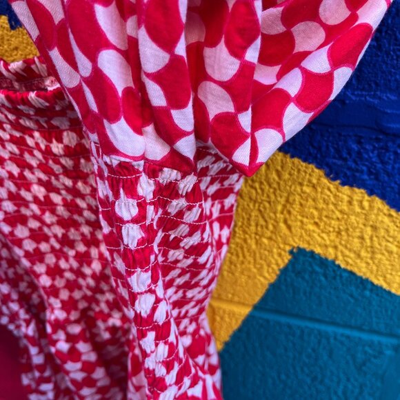 Ava & Viv Red and White smocked dress Size 2X - Picture 6 of 9